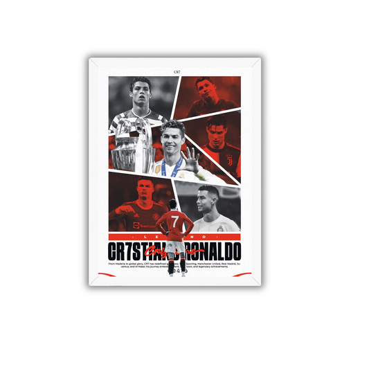 Cristiano Ronaldo Career Moments Collage Wall Art Frame | CR7 Football Poster Decor