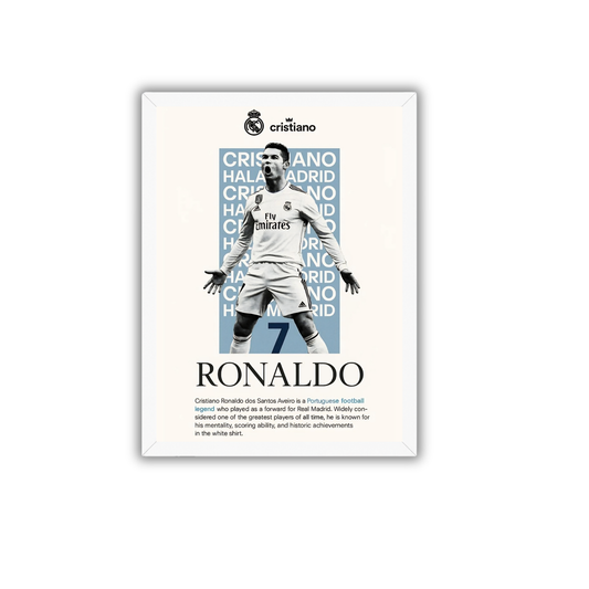 Cristiano Ronaldo Newspaper Style Wall Art | Vintage CR7 Football Frame