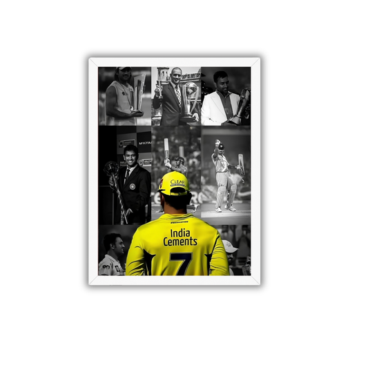 MS Dhoni Jersey No.7 Tribute Wall Frame