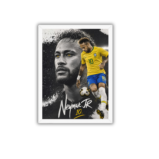 Neymar Jr Signature Collage Frame | Modern Football Wall Art | Premium Neymar Poster