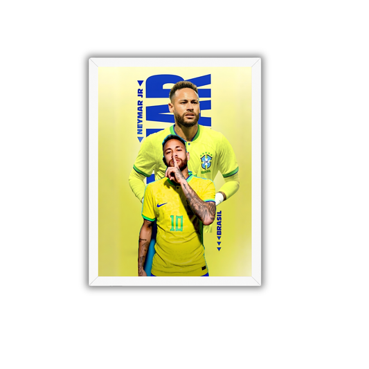Neymar Brazil Celebration Wall Frame | Premium Neymar Jr Football Poster