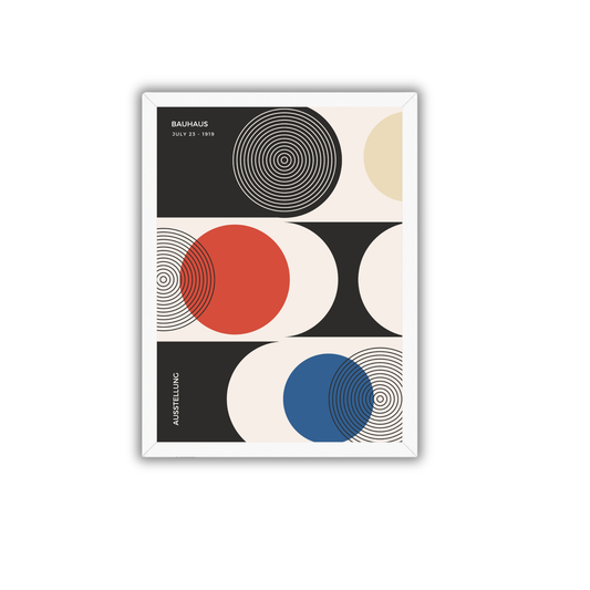 Bauhaus Geometric Circle Composition Poster | Modern Abstract Wall Art