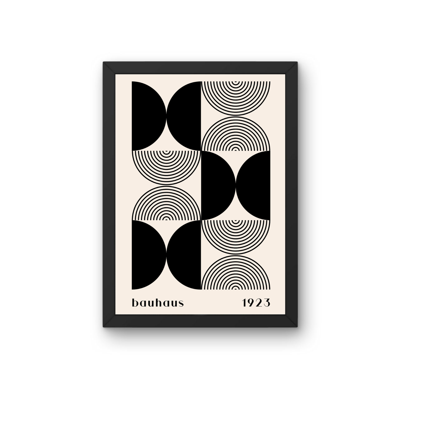 Black Abstract Geometric Bauhaus Wall Art Print | Minimalist Modern Poster