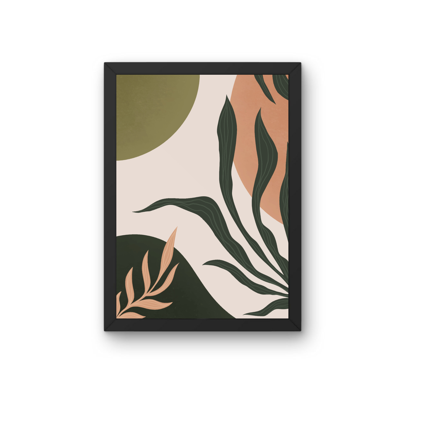 Boho Abstract Leaf Wall Art Frame | Modern Botanical Home Decor
