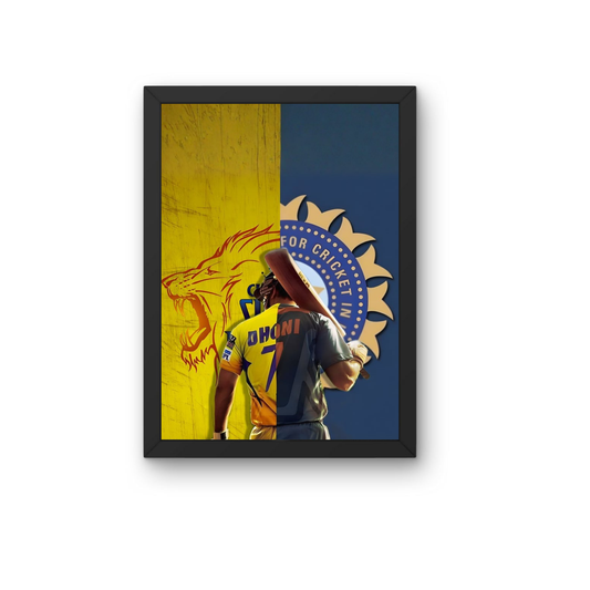 MS Dhoni Artistic Cricket Legend Wall Frame