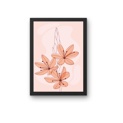 Peach Floral Boho Wall Art Print | Soft Botanical Decor