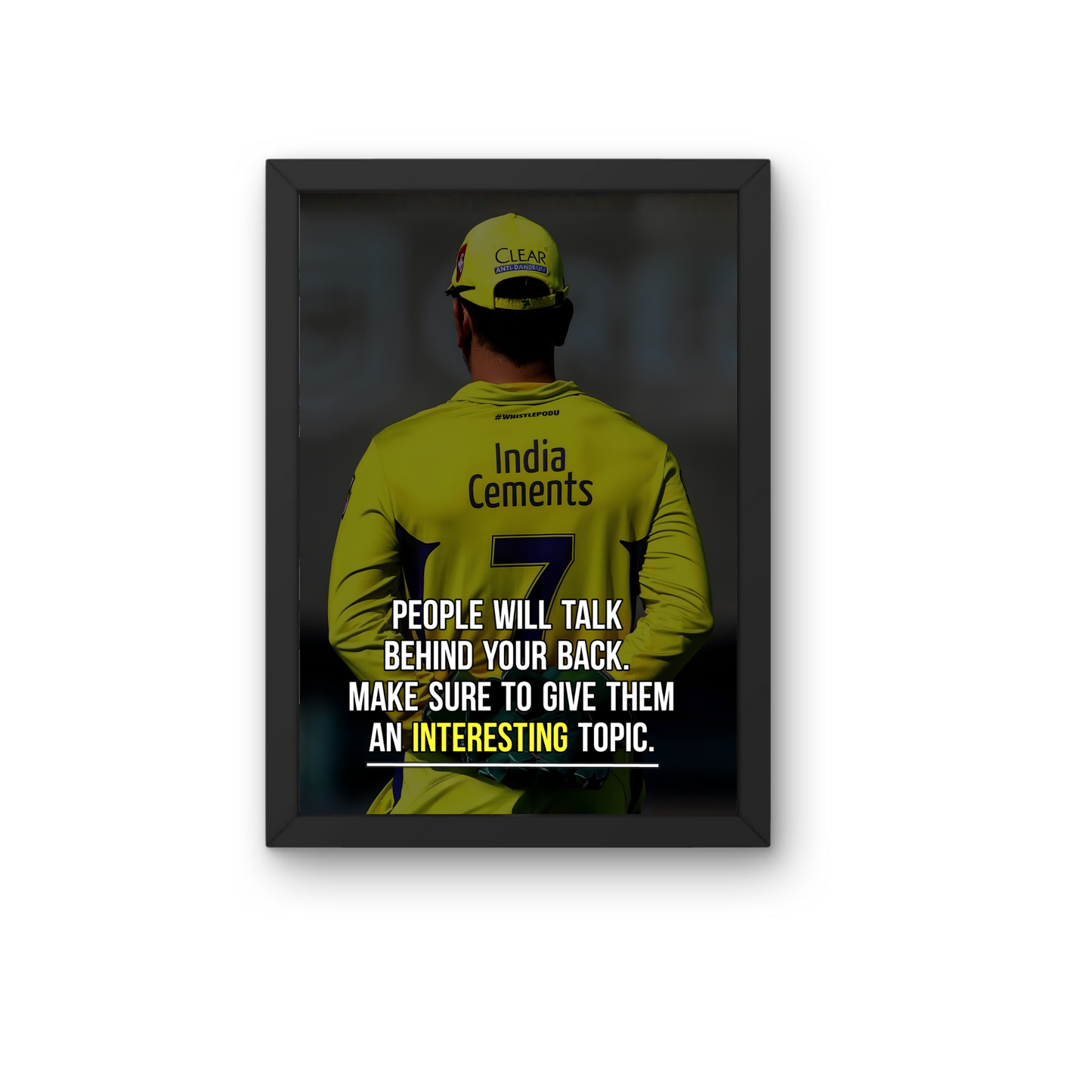 MS Dhoni People Will Talk Motivational Quote Frame