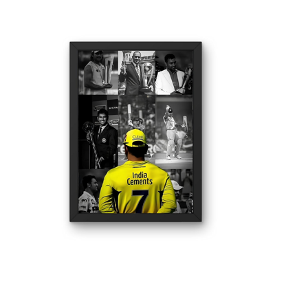 MS Dhoni Jersey No.7 Tribute Wall Frame