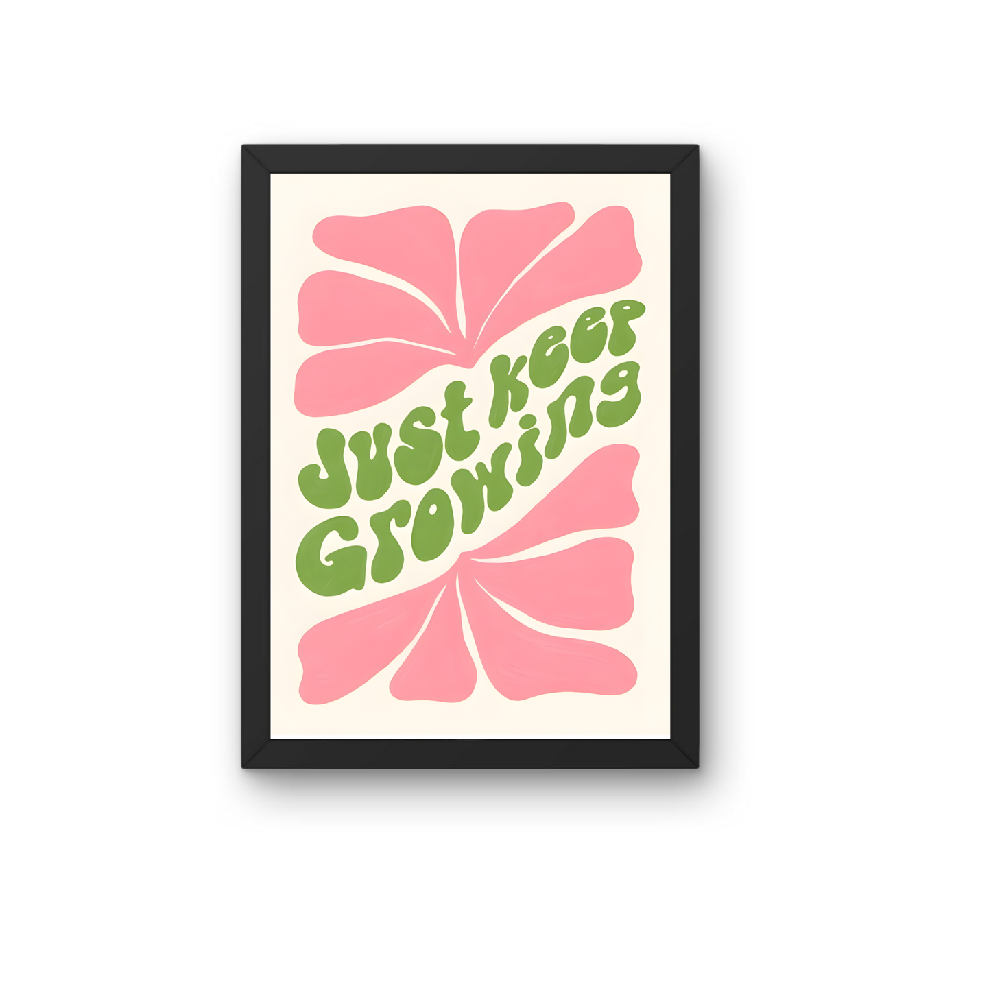 Just Keep Growing Wall Art Frame | Inspirational Floral Decor
