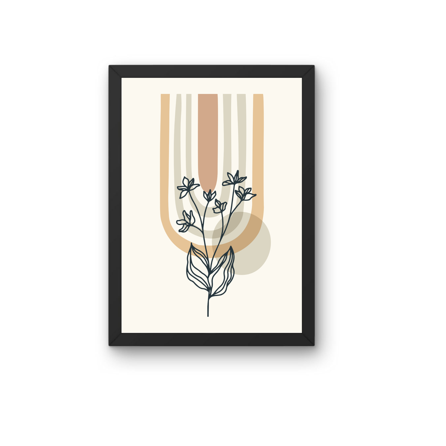 Beige Floral Boho Abstract Wall Art | Neutral Botanical Print