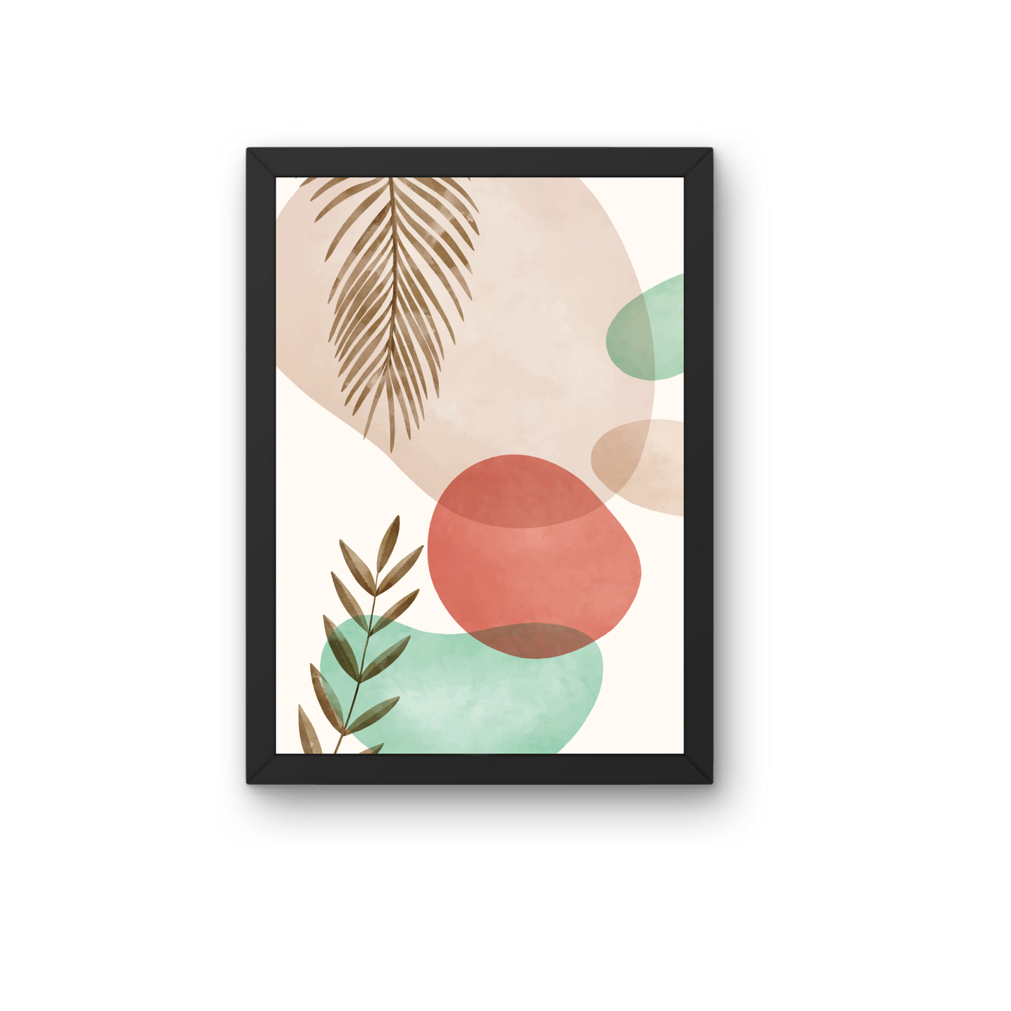 Neutral Palm Leaf Abstract Wall Art | Modern Boho Decor