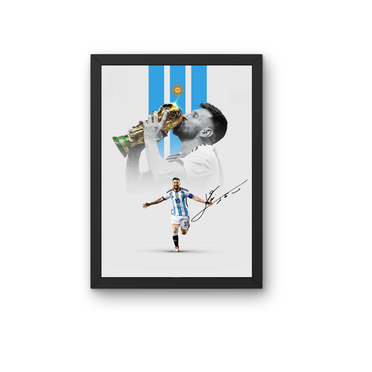 Lionel Messi Artistic Celebration Frame | Abstract Football Wall Art | Modern Sports Poster