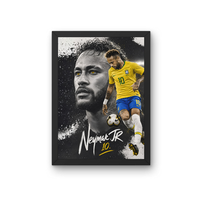 Neymar Jr Signature Collage Frame | Modern Football Wall Art | Premium Neymar Poster