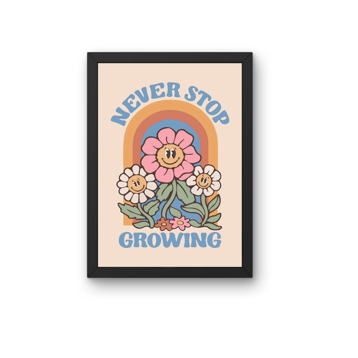 Never Stop Growing Wall Art Frame | Positive Mindset Decor