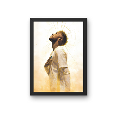 Neymar Jr Inspirational Wall Frame | Artistic Football Poster | Premium Neymar Room Decor