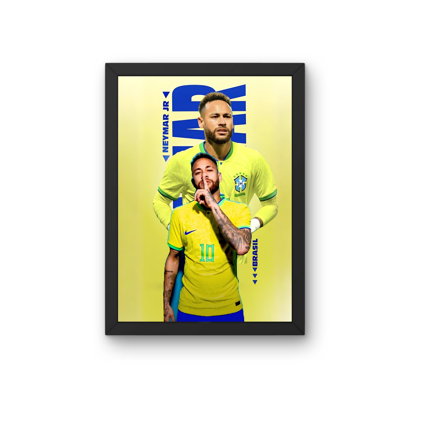 Neymar Brazil Celebration Wall Frame | Premium Neymar Jr Football Poster