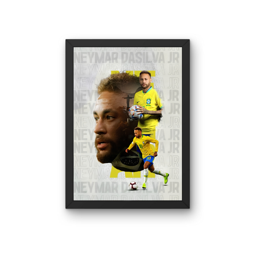 Neymar Jr Artistic Collage Wall Art | Premium Football Poster Frame