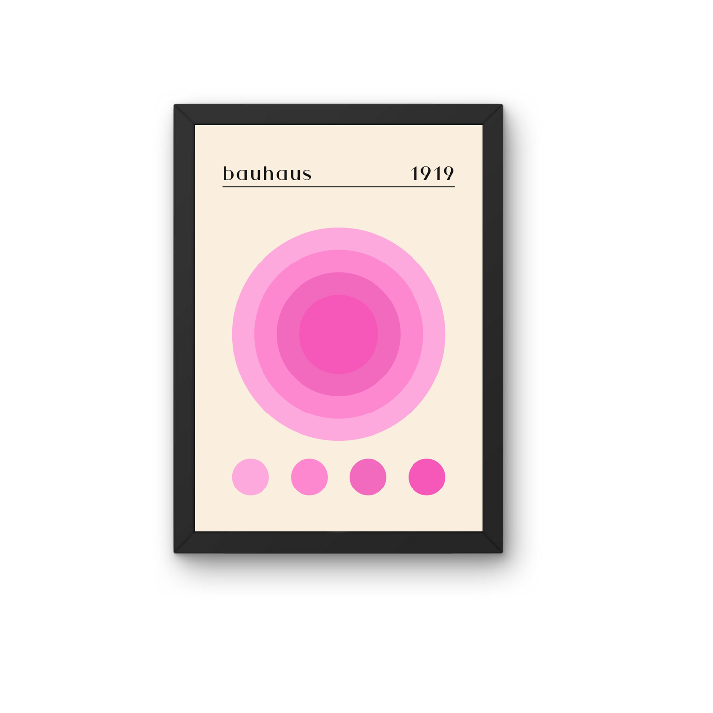 Pink Circle Bauhaus Poster | Minimalist Modern Wall Art