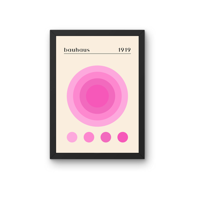 Pink Circle Bauhaus Poster | Minimalist Modern Wall Art