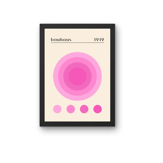 Pink Circle Bauhaus Poster | Minimalist Modern Wall Art