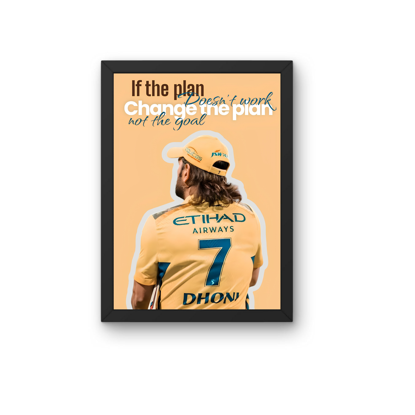 MS Dhoni Success Mindset Inspirational Quote Wall Frame