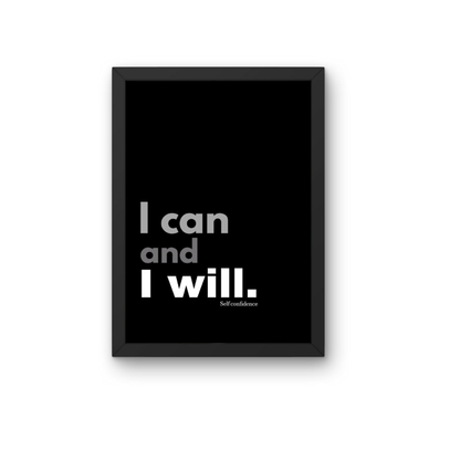 I Can And I Will Motivational Frame | Confidence and Success Wall Art