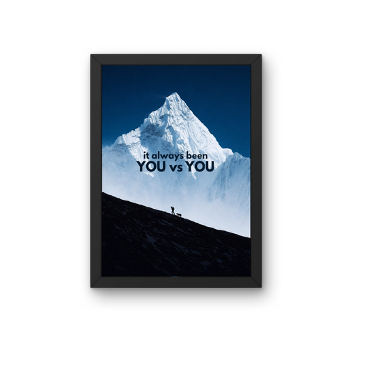 You Vs You Motivational Frame | Self Improvement and Success Wall Art