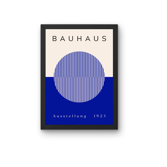 Blue Circle Bauhaus Exhibition Poster | Minimalist Geometric Wall Art