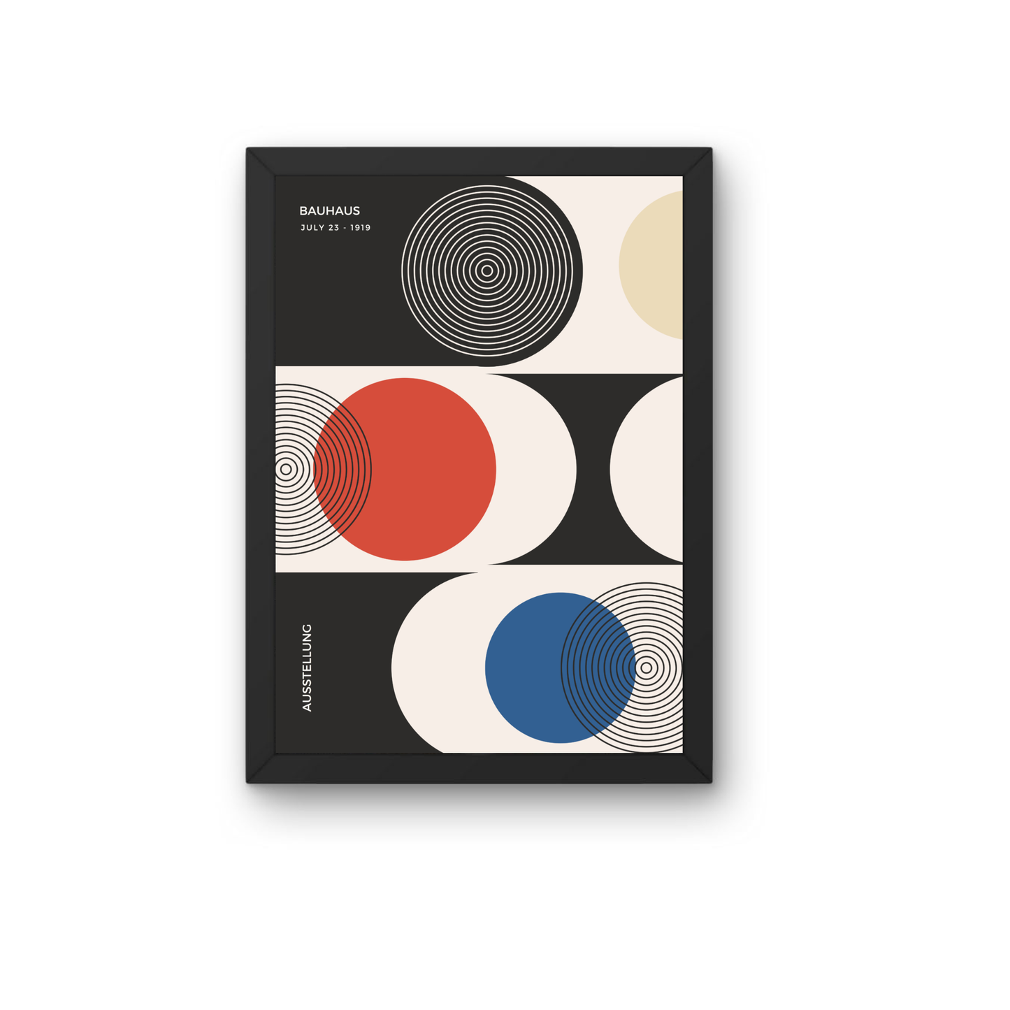 Bauhaus Geometric Circle Composition Poster | Modern Abstract Wall Art