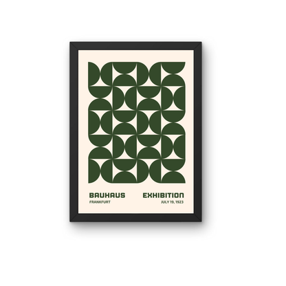 Green Geometric Pattern Bauhaus Poster | Modern Abstract Wall Art