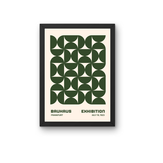 Green Geometric Pattern Bauhaus Poster | Modern Abstract Wall Art