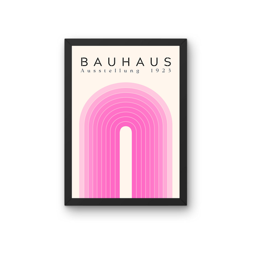 Pink Arch Bauhaus Poster | Modern Geometric Wall Art Print
