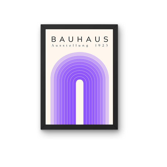 Purple Arch Bauhaus Poster | Modern Abstract Geometric Wall Art