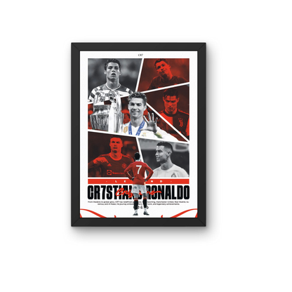 Cristiano Ronaldo Career Moments Collage Wall Art Frame | CR7 Football Poster Decor