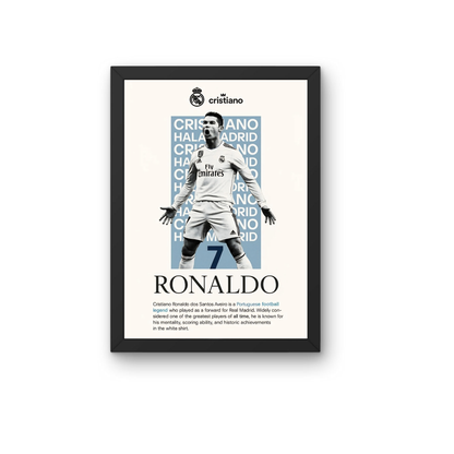 Cristiano Ronaldo Newspaper Style Wall Art | Vintage CR7 Football Frame