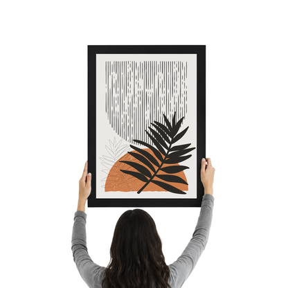 Tropical Palm Leaf Wall Art Frame | Boho Botanical Decor