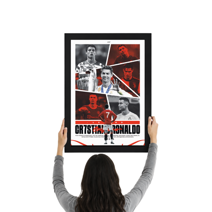 Cristiano Ronaldo Career Moments Collage Wall Art Frame | CR7 Football Poster Decor