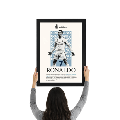 Cristiano Ronaldo Newspaper Style Wall Art | Vintage CR7 Football Frame