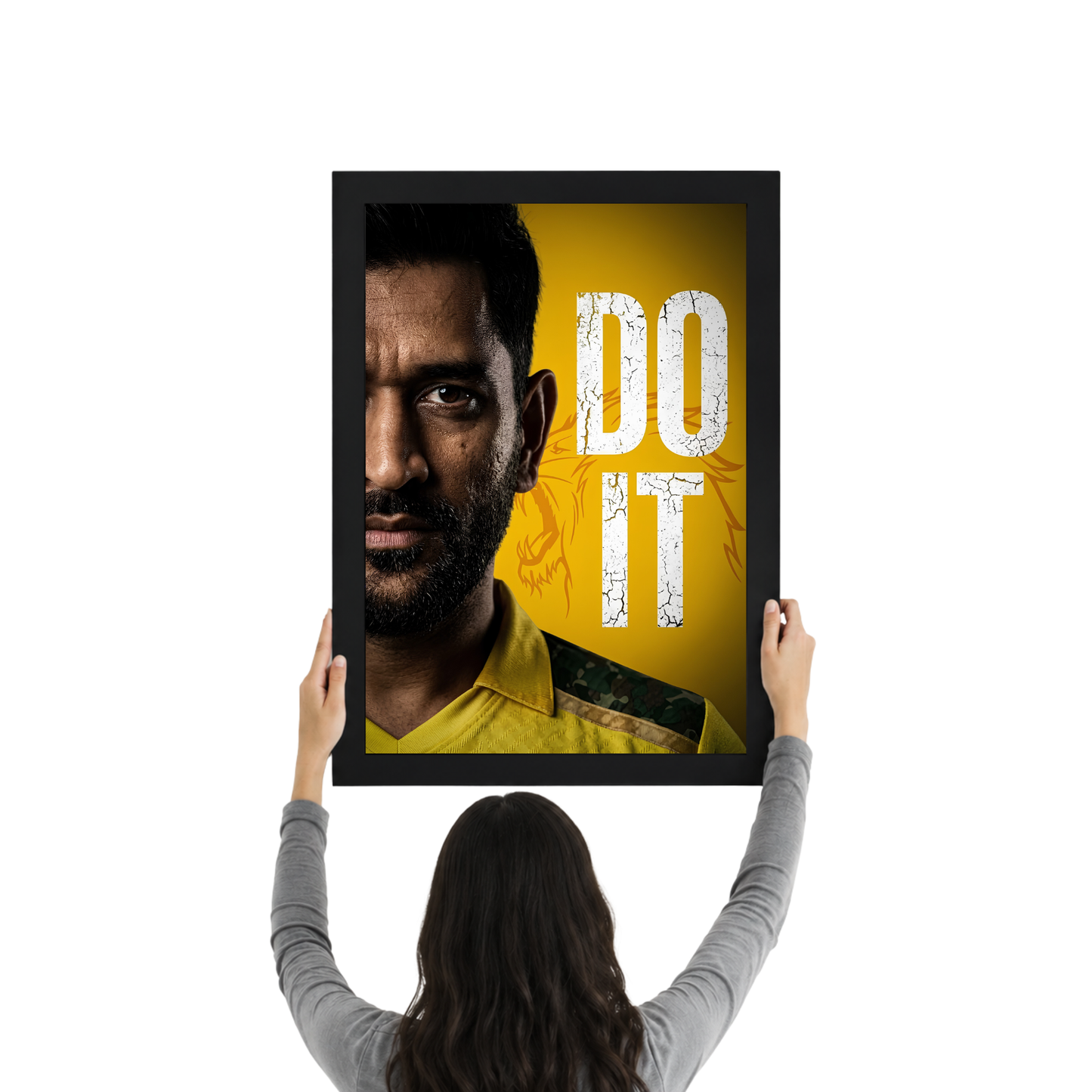 MS Dhoni Do It Motivational Premium Wall Frame