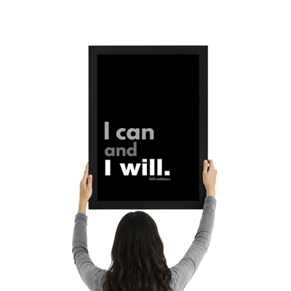 I Can And I Will Motivational Frame | Confidence and Success Wall Art