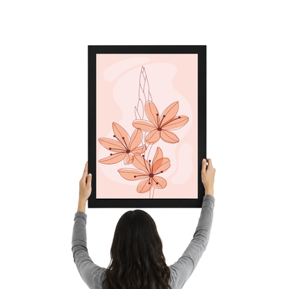 Peach Floral Boho Wall Art Print | Soft Botanical Decor
