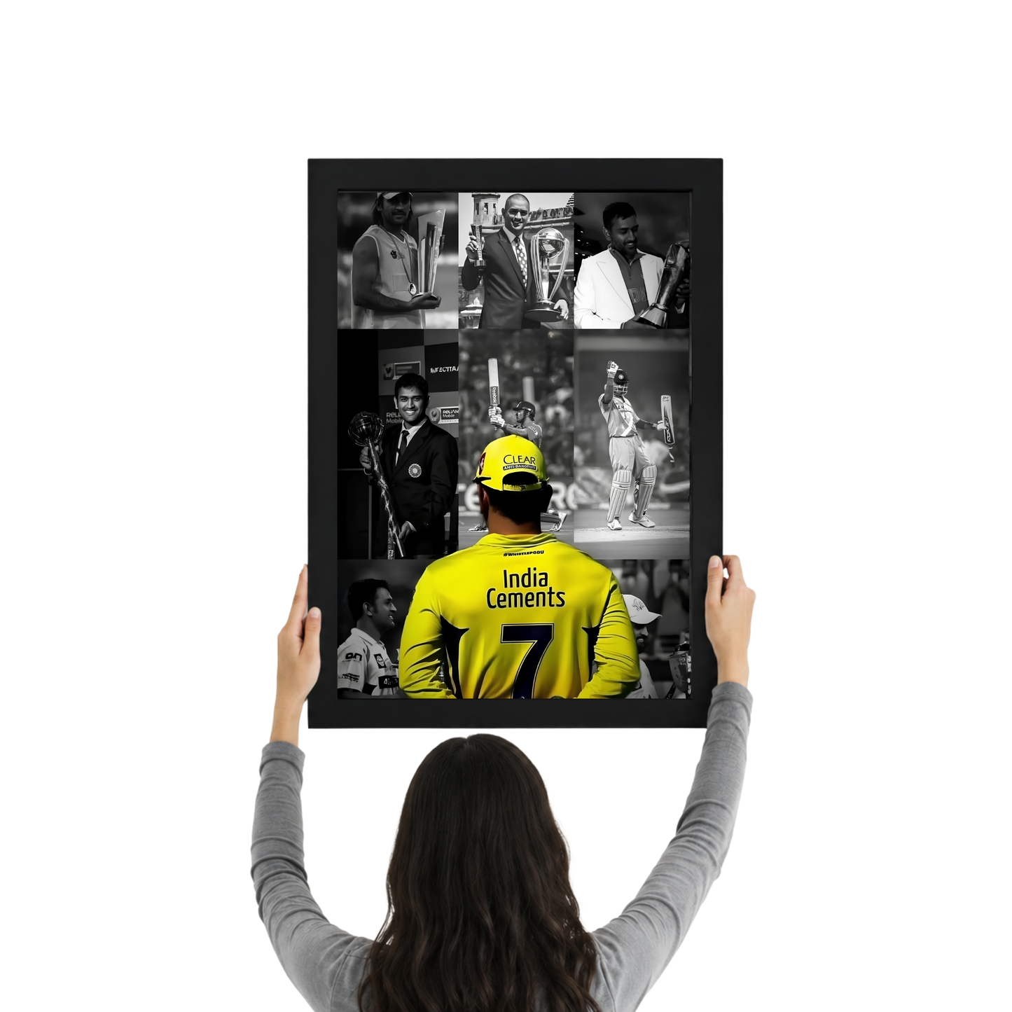 MS Dhoni Jersey No.7 Tribute Wall Frame