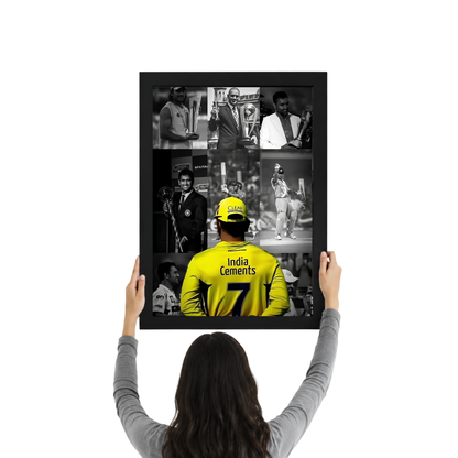 MS Dhoni Jersey No.7 Tribute Wall Frame