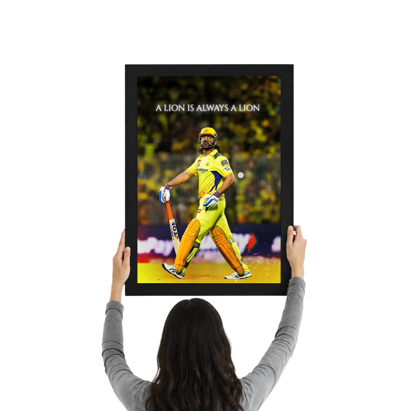 MS Dhoni A Lion Is Always A Lion Wall Frame