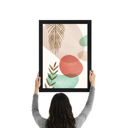 Neutral Palm Leaf Abstract Wall Art | Modern Boho Decor