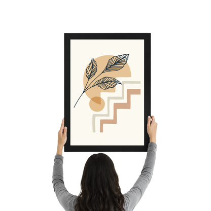 Minimal Feather Botanical Wall Art | Neutral Boho Decor