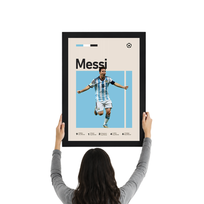 Minimal Lionel Messi Poster Frame | Modern Football Wall Art | Argentina Inspired Decor