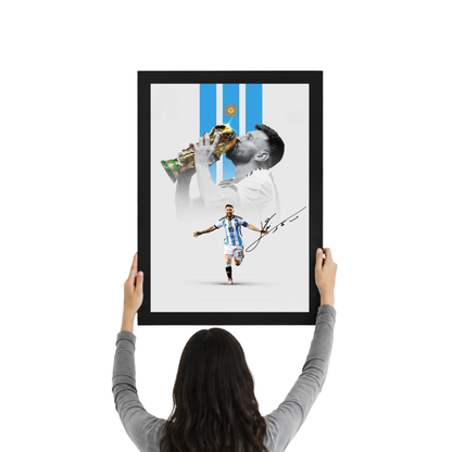 Lionel Messi Artistic Celebration Frame | Abstract Football Wall Art | Modern Sports Poster