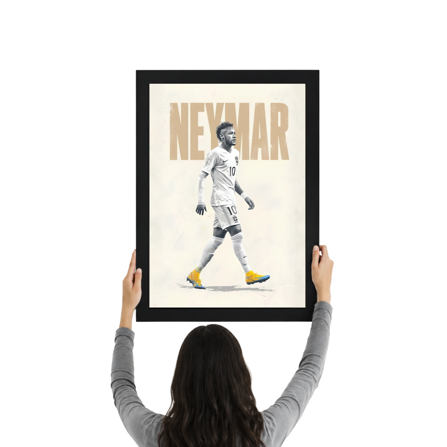 Minimal Neymar Jr Wall Art Frame | Elegant Football Poster | Modern Neymar Decor