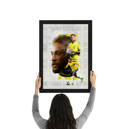 Neymar Jr Artistic Collage Wall Art | Premium Football Poster Frame